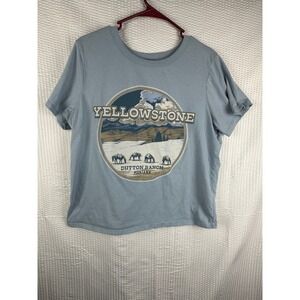 Yellowstone Dutton Ranch Montana Graphic T-Shirt Light Blue XL TV Show Series